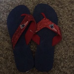 Patriots new with tags never worn flip flops